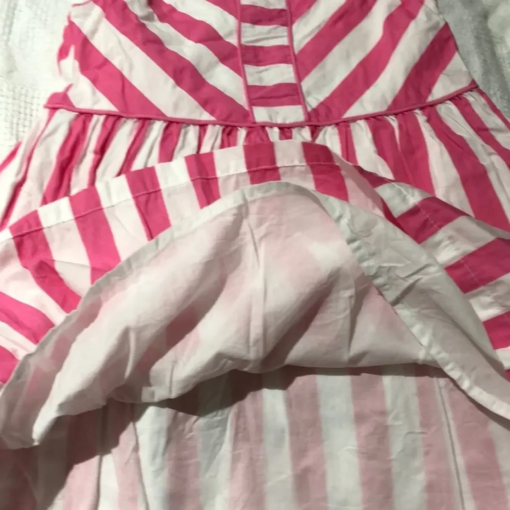 Gymboree bubble gum pink white stripe dress worn 1